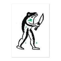 Eugene Teal's FROG With Knife LARGE Sticker