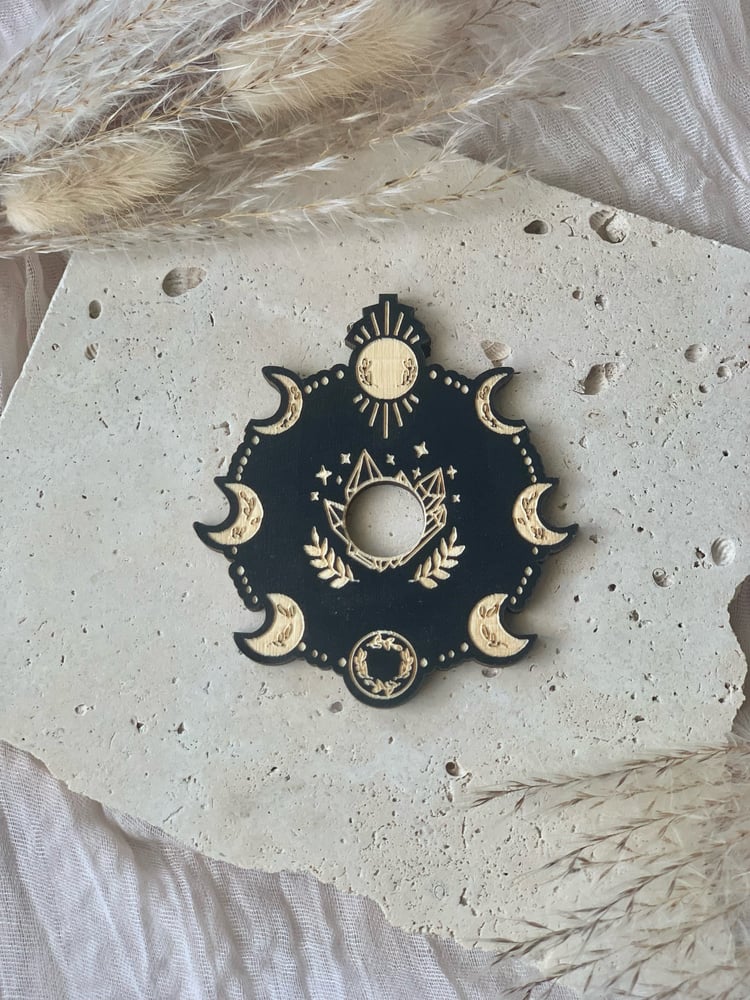 Image of Wooden Sphere Stands Black