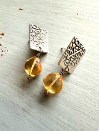 Image 1 of citrine and sterling silver post earrings