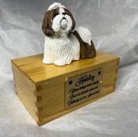 Image 5 of Custom Engraved Shih Tzu Lhasa Apso Urn Pet Portrait Figurine To Your Dog's Photo