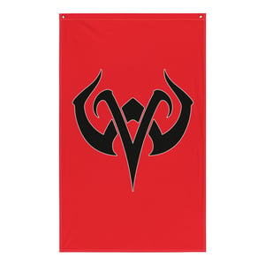 VW Emblem Black on Red Flag (On Demand)