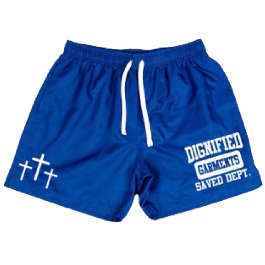 Image of Dignified “Saved Dept” Shorts (Ocean Blue) 