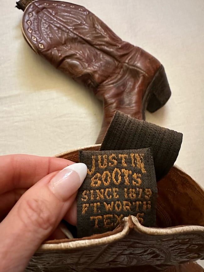 1940s / 1950s Justin diamond pee wee cowboy boots