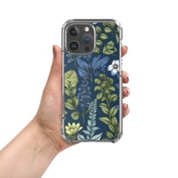 Image 1 of Art Nouveau Inspired Blue Boho Floral Clear Case for iPhone®