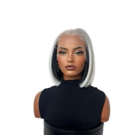 Image 2 of Storm Silver Shadow Bob Lace Front Wig - Sleek Silver Hair Style for Stylish Look