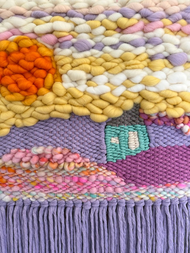 Lavender sunset. Woven wall hanging