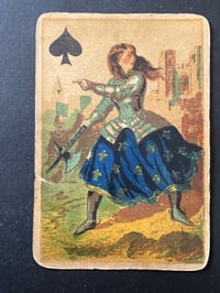 Image 3 of Jeu 52 de cartes très rares et anciennes, dite Jeanne Hachette ou Roi des Ribauds, 1860! 