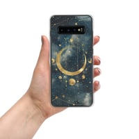 Image 6 of Blue and Gold Celestial Moons Design Clear Case for Samsung®