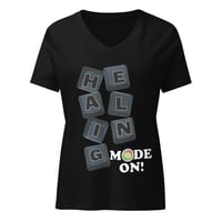 Image 1 of Women’s relaxed HEALING MODE v-neck t-shirt