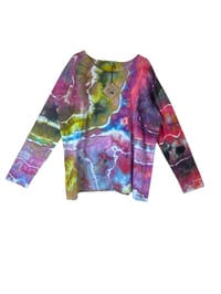 Image 2 of 3XL Ladies Long-Sleeve Stretch Tee in Bright Geode Ice Dye