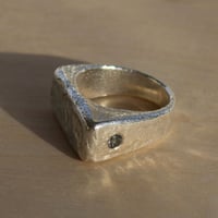 Image 1 of Silver Wedge Ring with Quartz