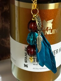 Image 3 of Country Gold Dream Cathcher Tumbler Straw Dangle