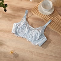 Image 3 of 70 75 80 85 90 B C D Cup Big Chest Revealing Small Bra for Women Lace Sexy Hot Bra Push-up Soft Stee