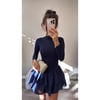 Navy Blue Frill Dress 