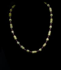 Image 1 of Australian Green Lace Jasper and Garnet Choker 