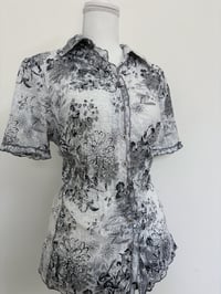 Image 2 of Vintage floral gray shirt // L