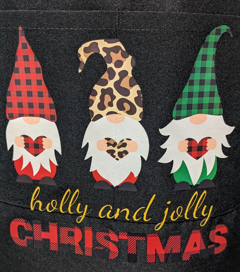Image of Hanging with My Gnomes Christmas Apron (black)