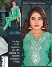 Image 2 of KSV81022-Soft Rayon Cotton Kurtha Set