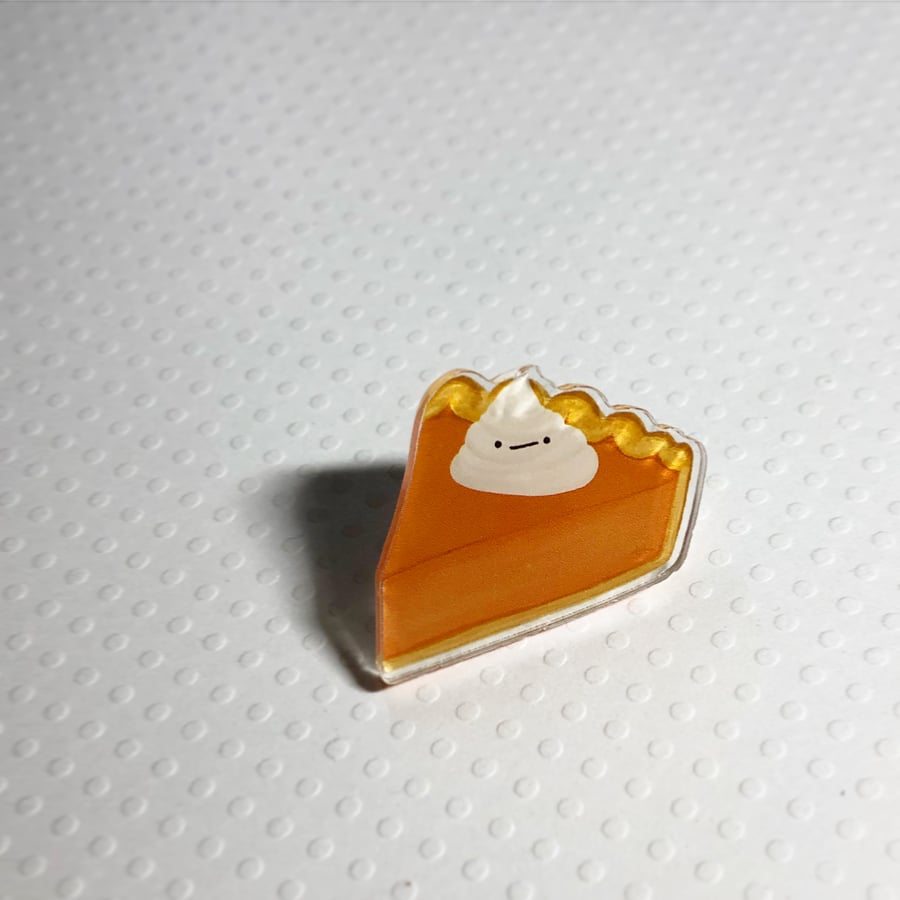 Image of pumpkin pie acrylic pin 
