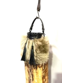 Image 4 of Cryptid Taupe Sheepskin Tasseled Short Handle Bucket