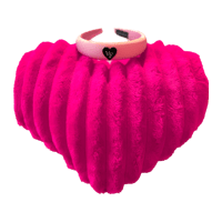Image 1 of Pink Blush Metal Heart Satin Headband 