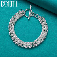Image 3 of DOTEFFIL 925 Sterling Silver Multi-Circle Bracelet Chain For Woman Charm Wedding Engagement Party Fa