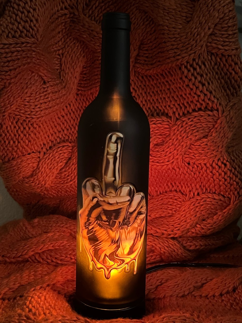 Image of Middle Finger Wine Bottle Wax Burner