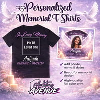 Image 1 of Custom Memorial T-shirt:  Image + Words