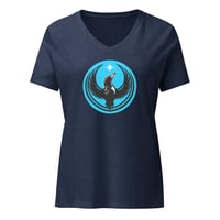 Image 4 of Women’s relaxed v-neck t-shirt - Rebel Loon Blue