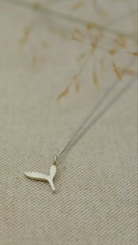 Image 2 of  FairMined 9-Carat White Gold double Leaf Pendant Necklace