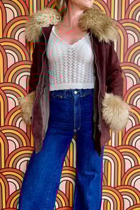 Image 8 of Vintage burgundy suede penny lane coat