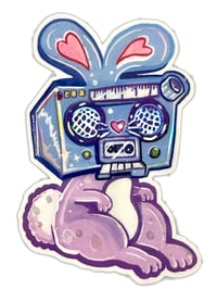 Image 1 of  Little Bunny Hip Hoppy Holographic Vinyl Sticker