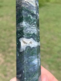 Image 8 of Moss Agate Generator With Druzy Pockets #2552