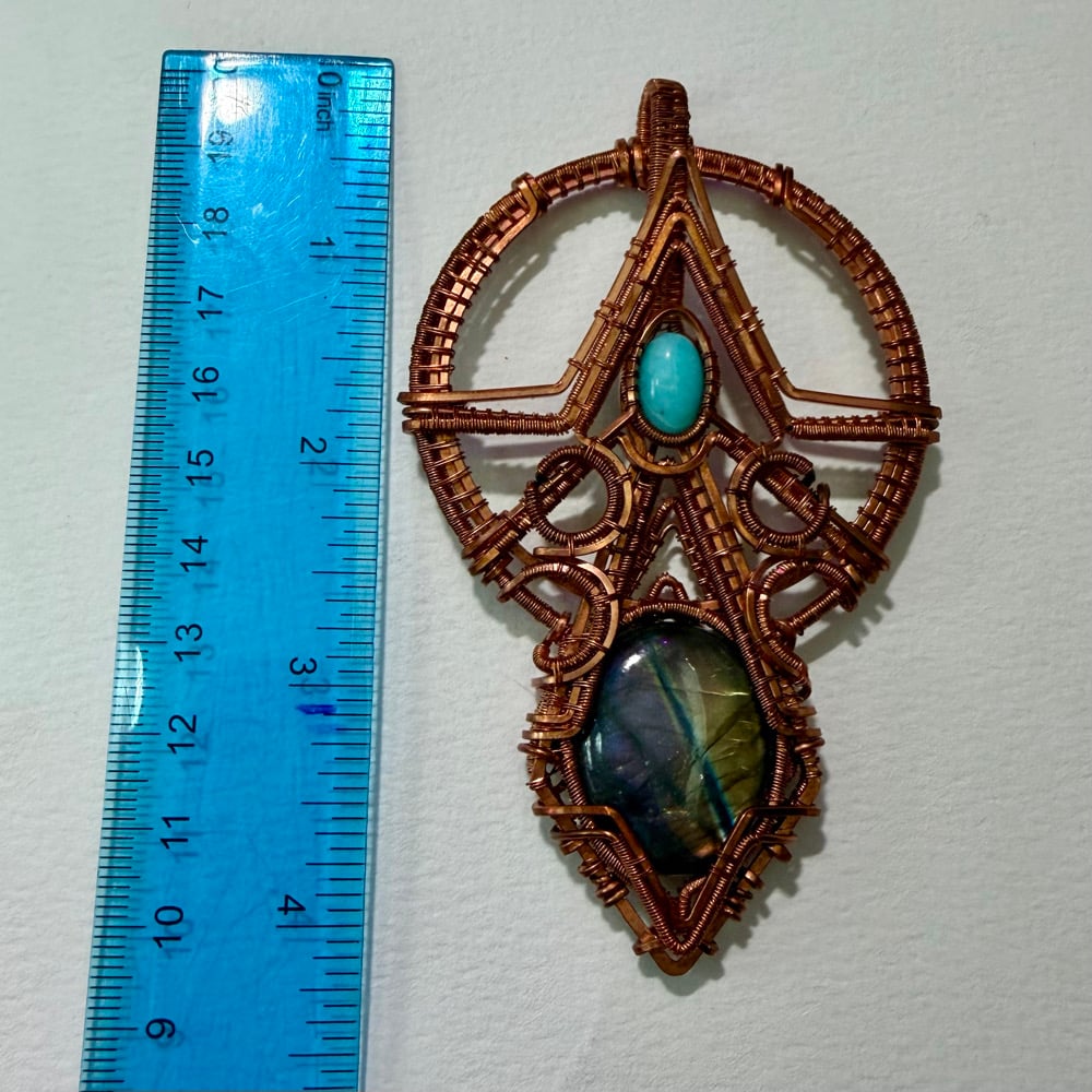 Image of Purple Labradorite & Amazonite Pendant