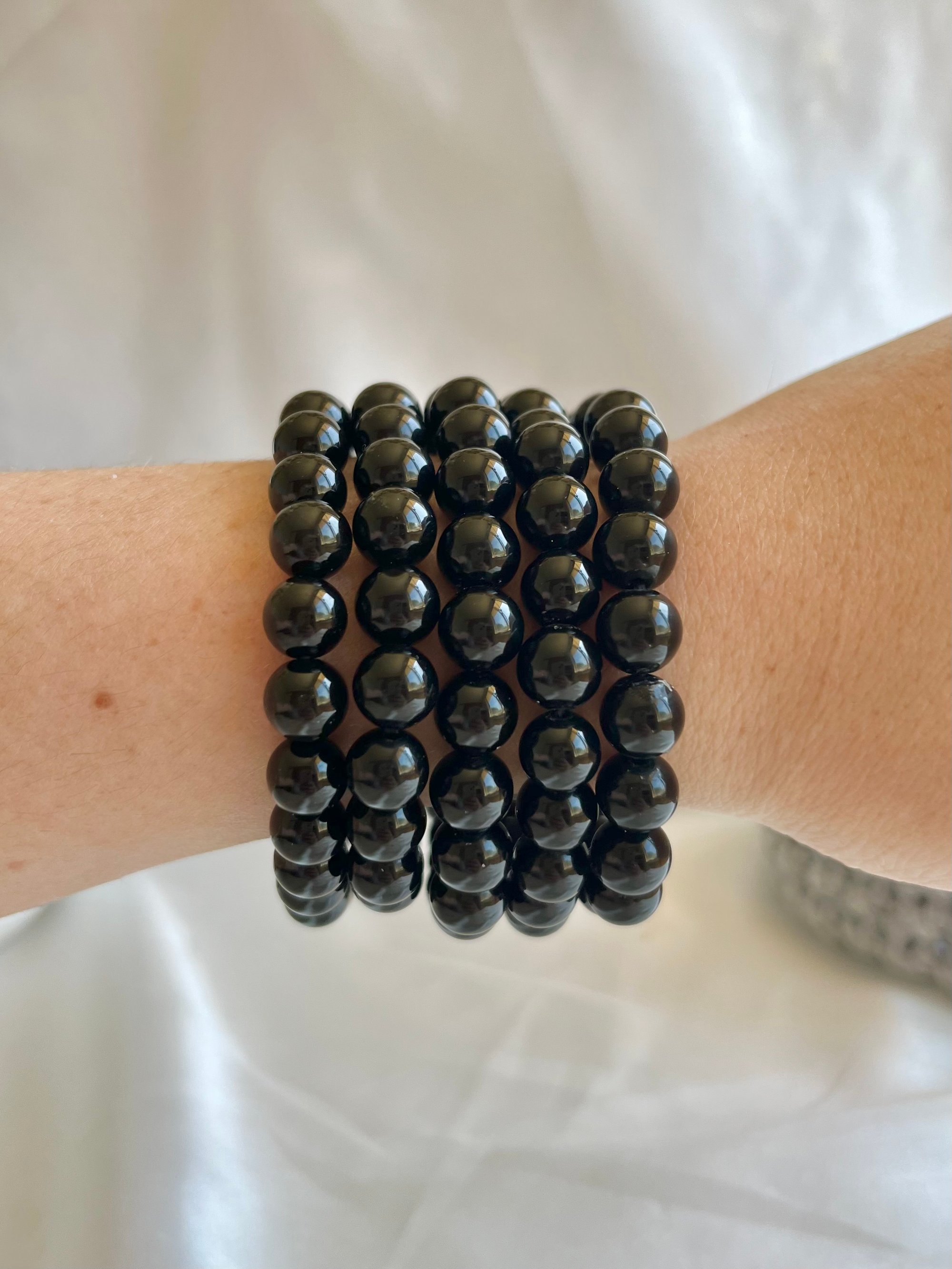 Obsidian best sale bead bracelet
