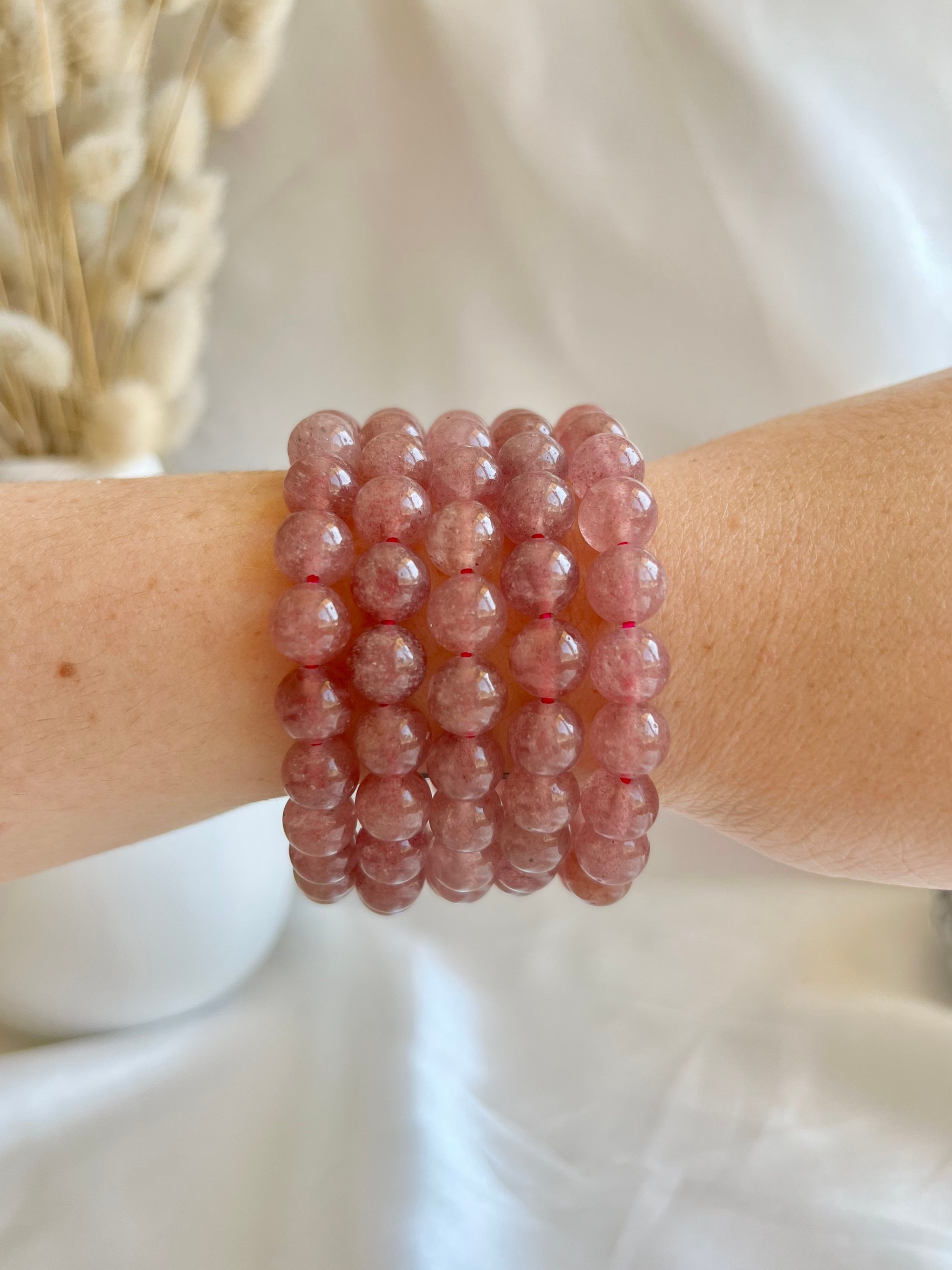 Strawberry quartz deals bracelet