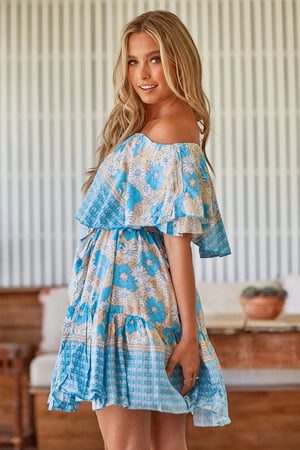 Image of Swan River Daisy Print Mini Georgie Dress. By JAASE