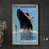 SS Normandie | Andre Wilquin | 1935 | Wall Art Print | Vintage Travel Poster
