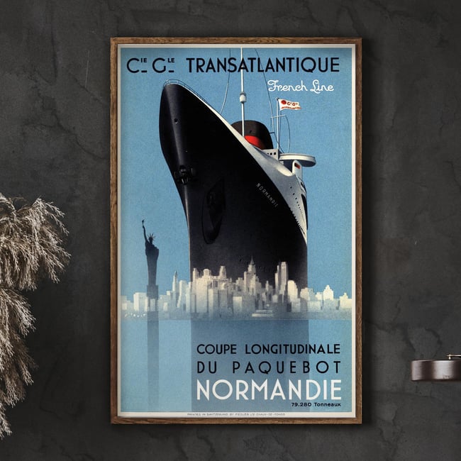 Affiche Bateau Paquebot Paquet - Affiche Vintage Affiche Bateau Paquebot Paquet - Affiche Vintage