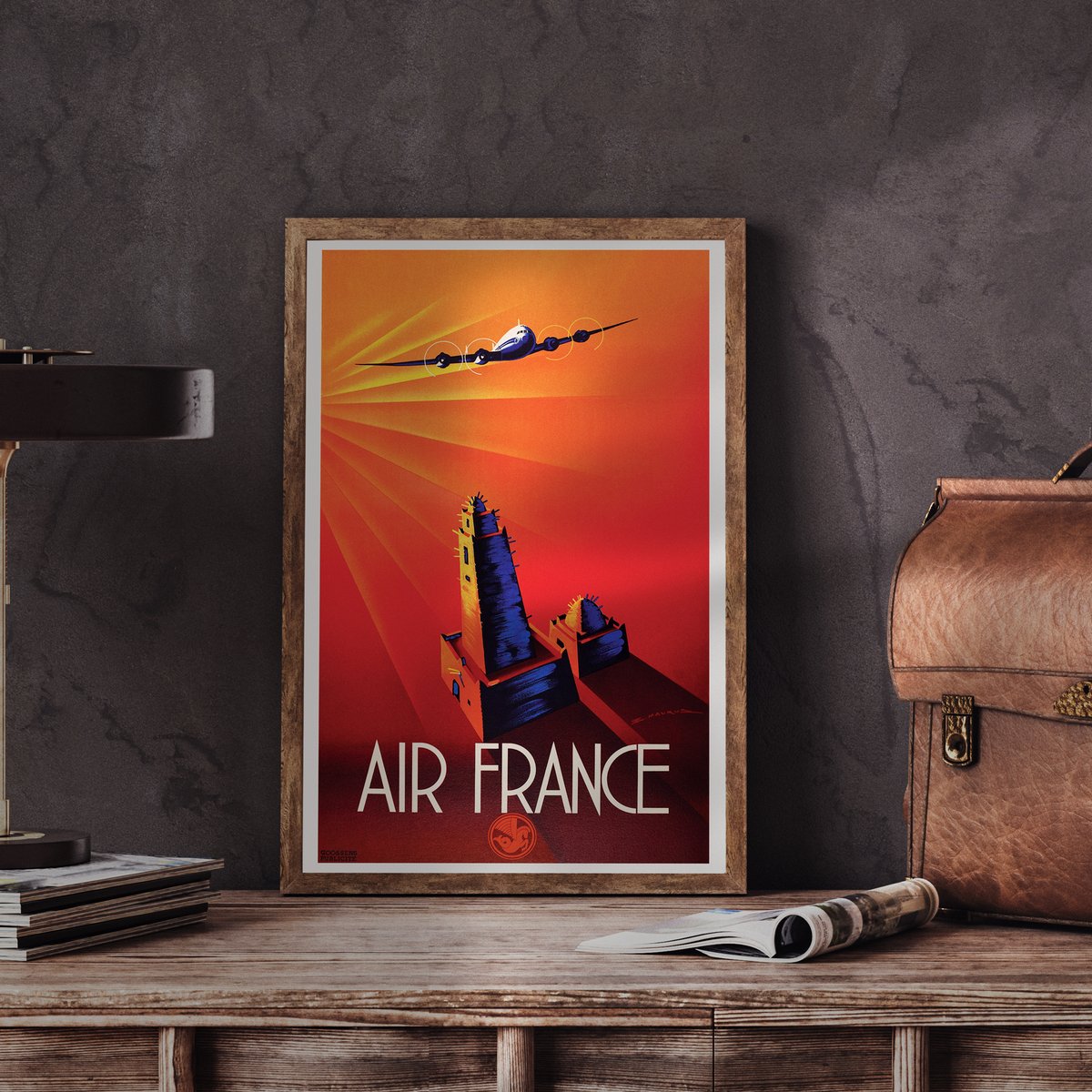 Affiche Air France Afrique occidentale – Albert Brenet 1949, Réédition Musée Air France Affiche Air France Afrique occidentale – Albert Brenet 1949, Réédition Musée Air France