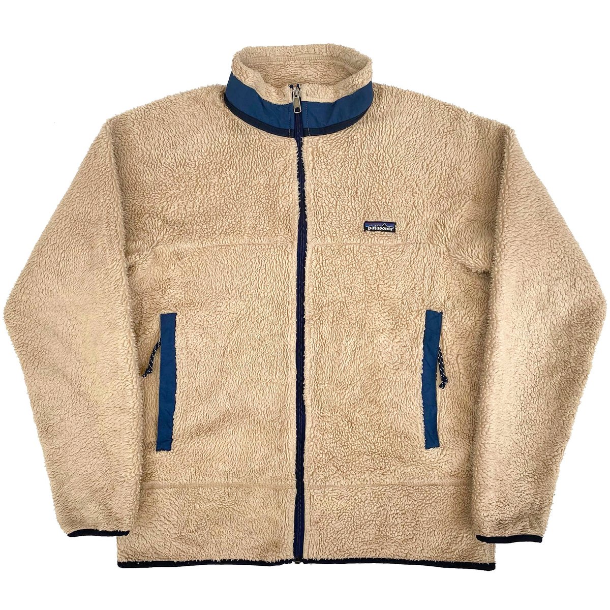 Vintage '97 Patagonia Retro X Jacket - Oatmeal & Blue | WAY OUT CACHE