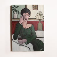 Image 1 of La dame en velour vert et son verre