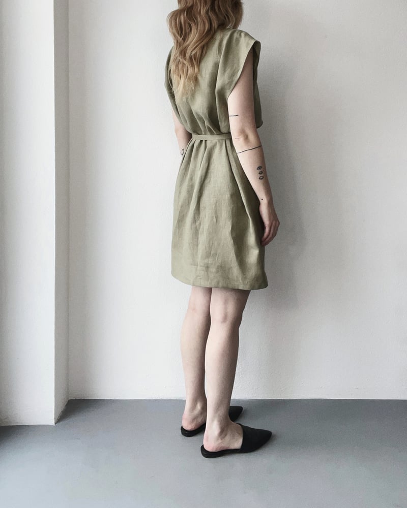 Image of n a n o v o  zerowaste dress 004 / 100% ľan / LIMITED / LAST 2 PIECES