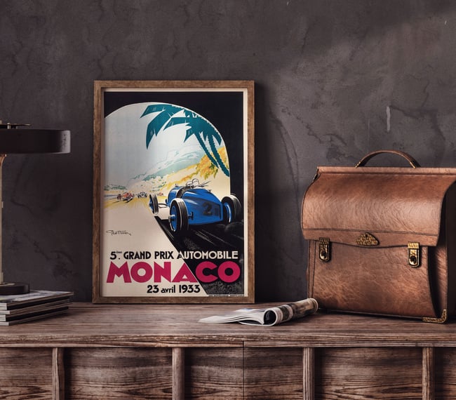 5th Grand Prix Monaco | Georges Hamel | MCMXXXIII 1933 | Wall Art Print | Vintage Poster