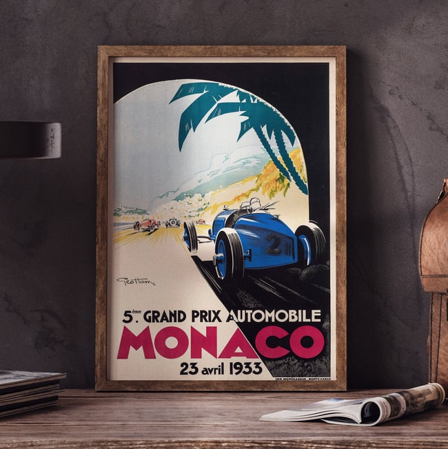 5th Grand Prix Monaco | Georges Hamel | MCMXXXIII 1933 | Wall Art Print | Vintage Poster