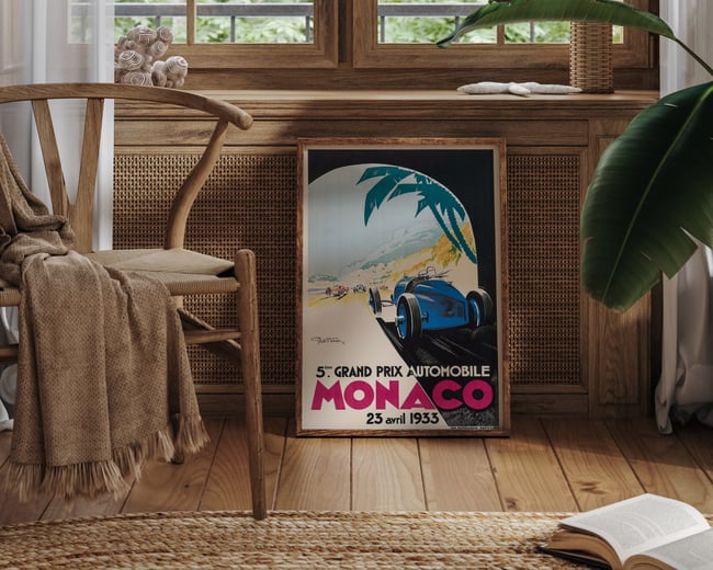 5th Grand Prix Monaco | Georges Hamel | MCMXXXIII 1933 | Wall Art Print | Vintage Poster