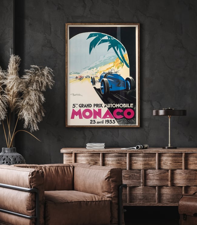 5th Grand Prix Monaco | Georges Hamel | MCMXXXIII 1933 | Wall Art Print | Vintage Poster