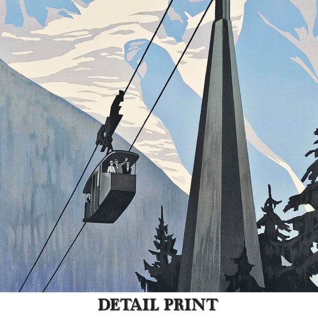 Funiculaire Chamonix-Planpraz Le Brevent | Roger Broders | 1928 | Vintage Travel Poster