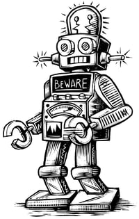 Image 5 of Beware Robot T-shirt (A2) **FREE SHIPPING**