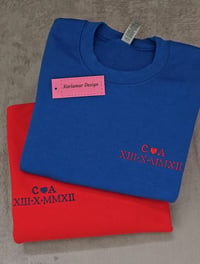 Image 2 of Roman Numeral And Initials Hoodie